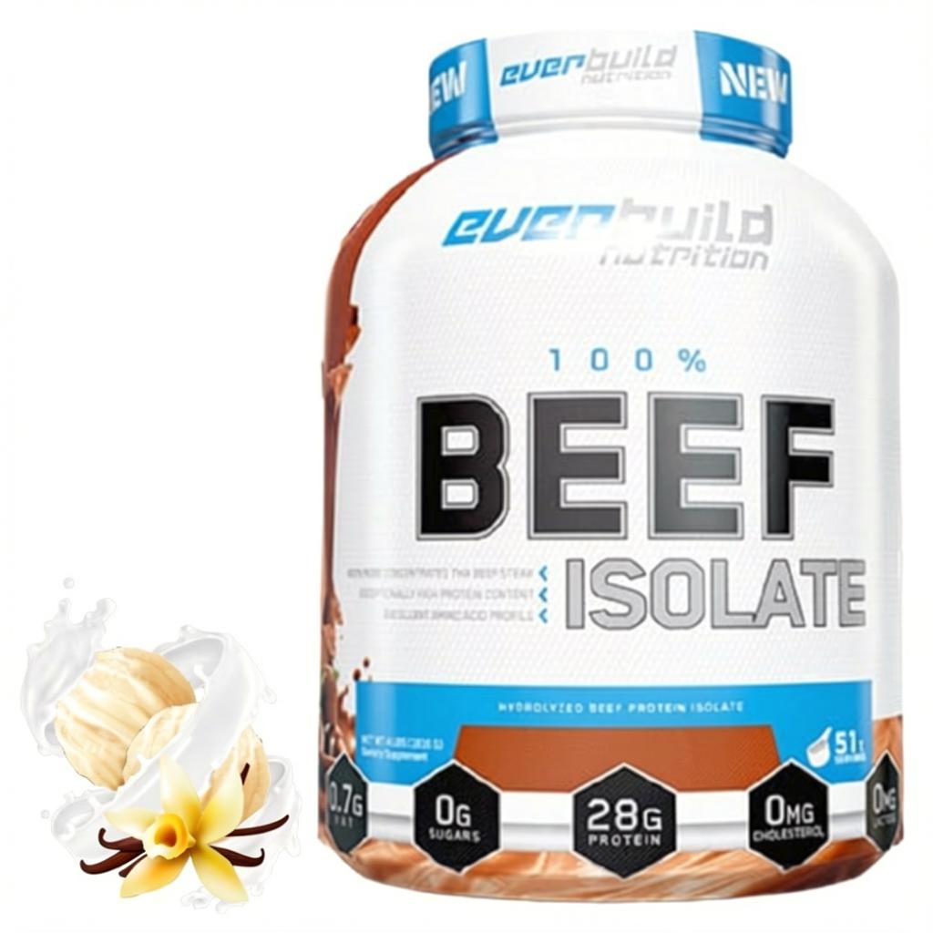 Протеин Ever build nutrition 100% Beef Isolate 1816 g Французская ваниль коктейль