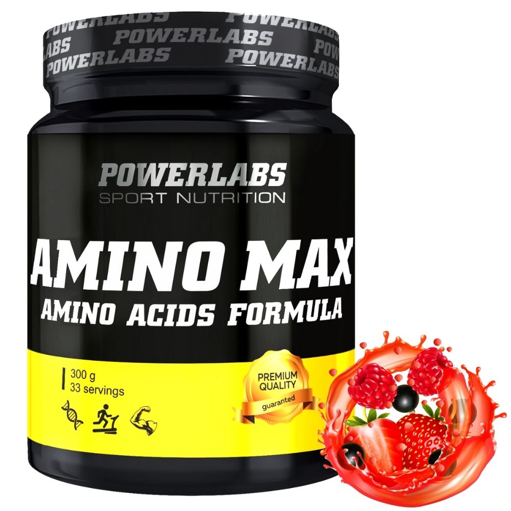 Аминокислотный комплекс PowerLabs Amino Max (Комплекс аминокислот) 300 g Малина