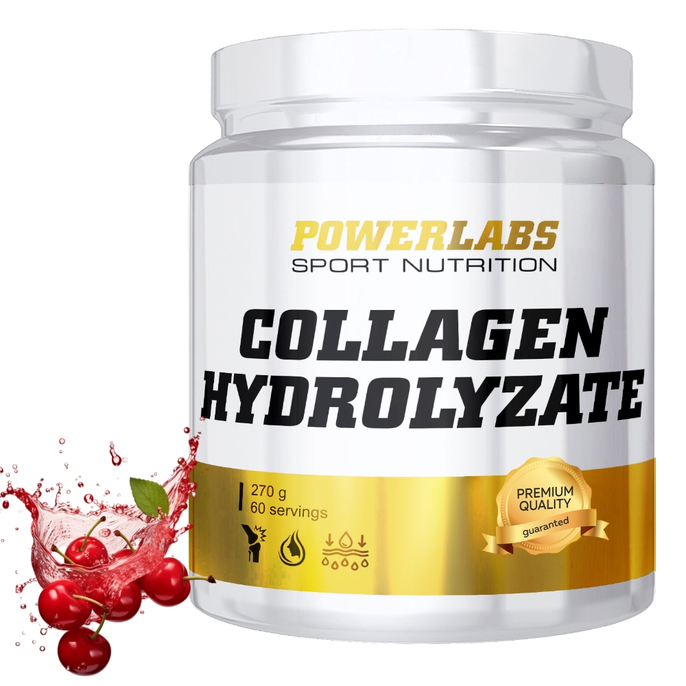 Средство для сустава и связок PowerLabs Коллаген порошок (Collagen) 270 g Вишня